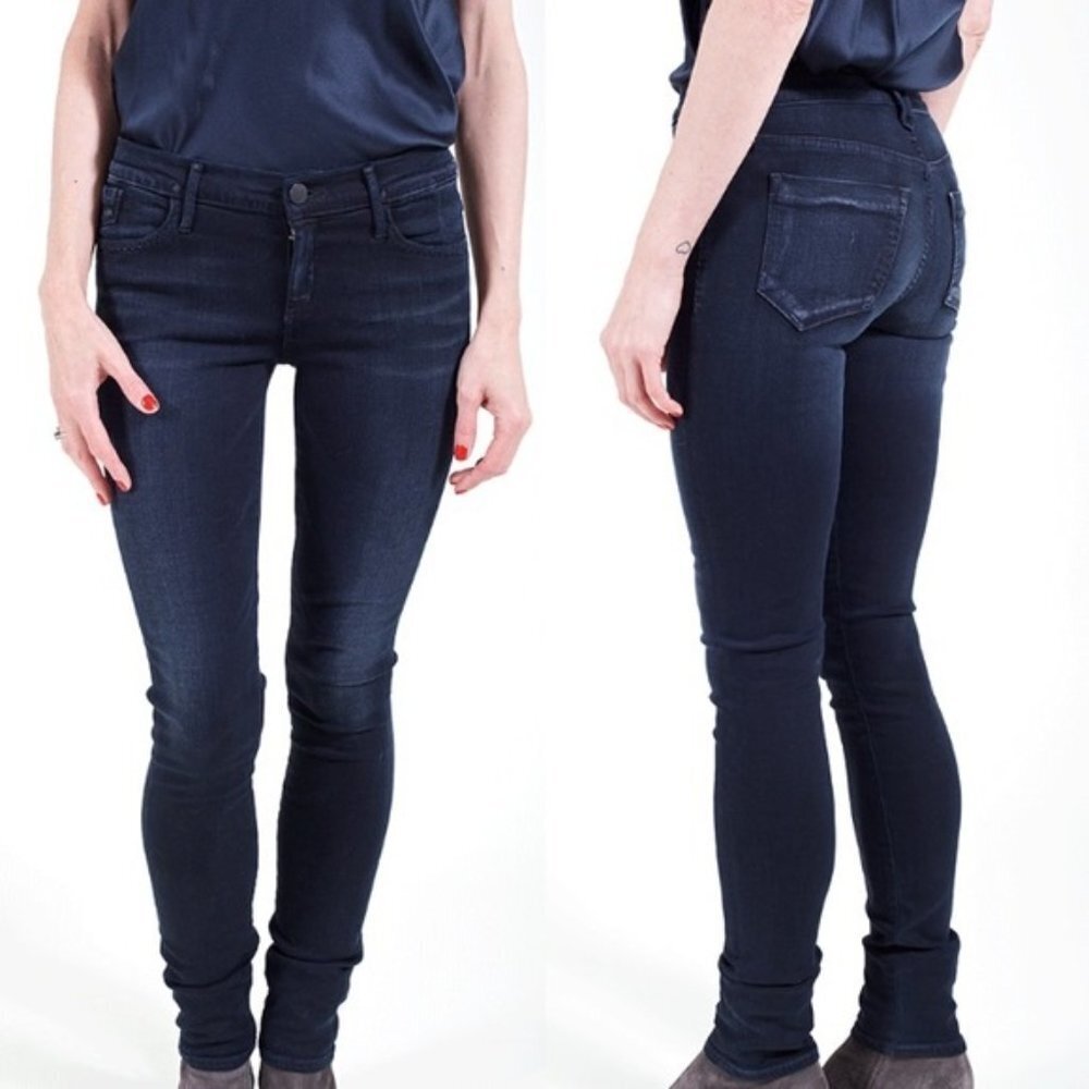 Goldsign Lure Super Skinny Dark Blue Luxe Made in USA Denim Jeans Size 24